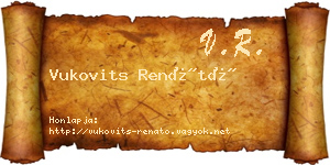 Vukovits Renátó névjegykártya